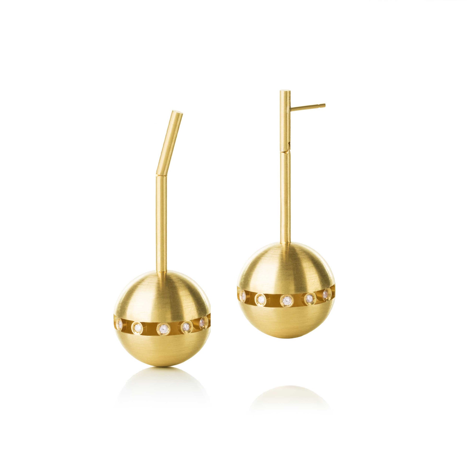 Cupula Dome Earrings Cyntia Tomi Yellow Gold Lab-Grown Diamond