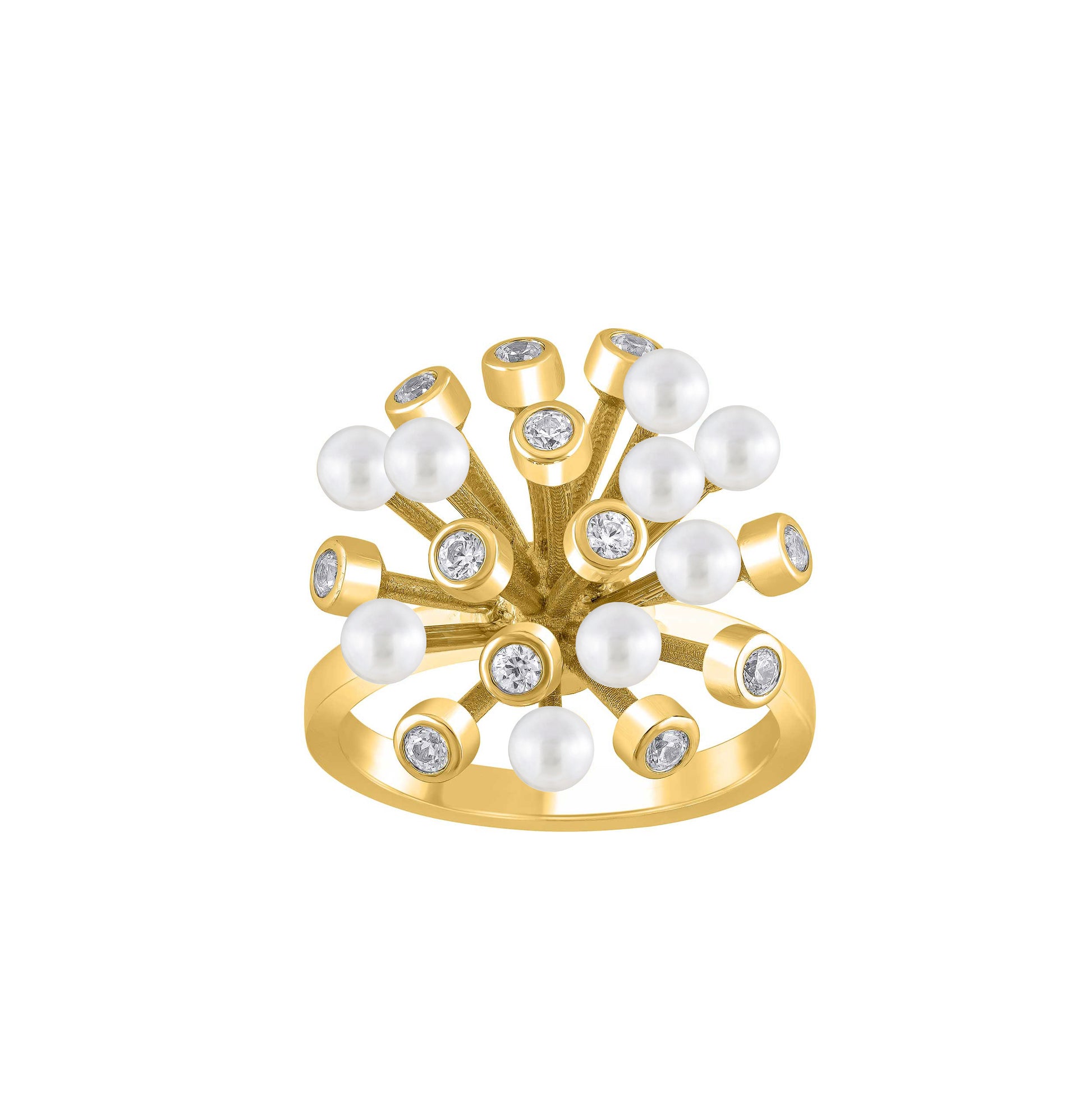 Bouquet Ring Cyntia Tomi Jewelry Yellow Gold Pearl