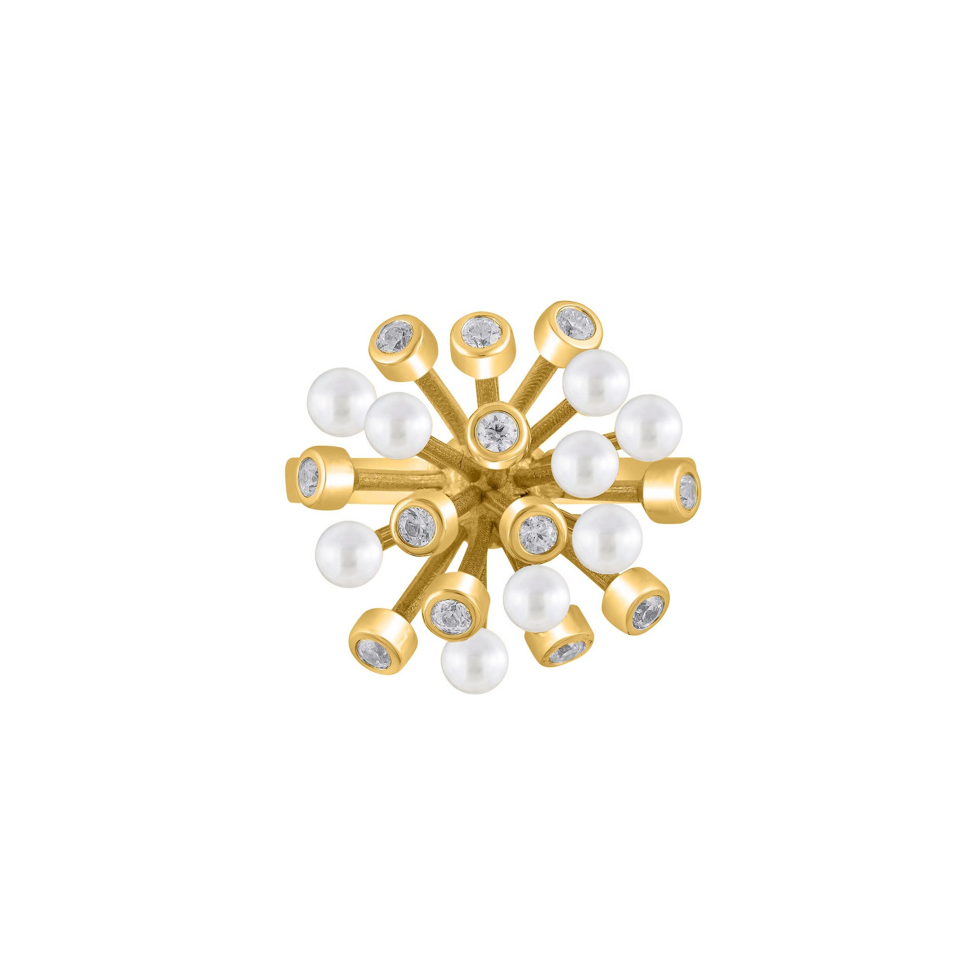 Bouquet Ring Cyntia Tomi Jewelry Yellow Gold Pearl