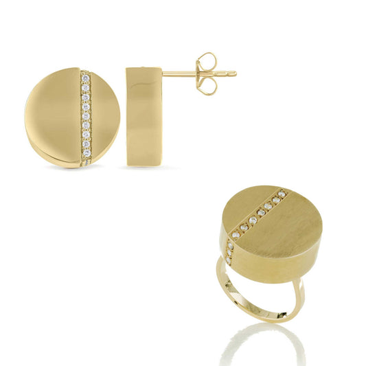 SET of Round Earrings and Ring