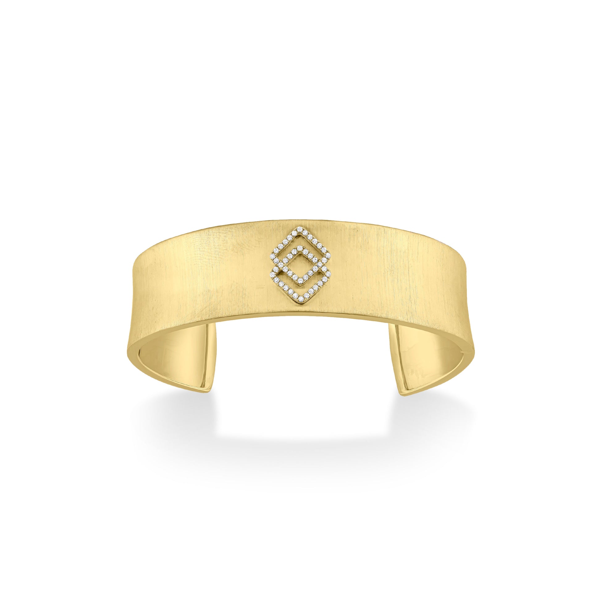 Logo Cuff Bracelet cyntia tomi fine jewelry lab-grown diamond k18 yellow gold