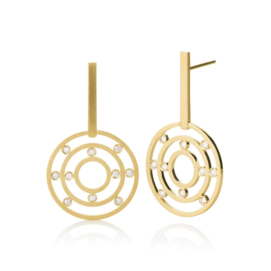 Maze Earrings Cyntia Tomi  Jewelry 18K Yellow Gold 925 Sterling Silver