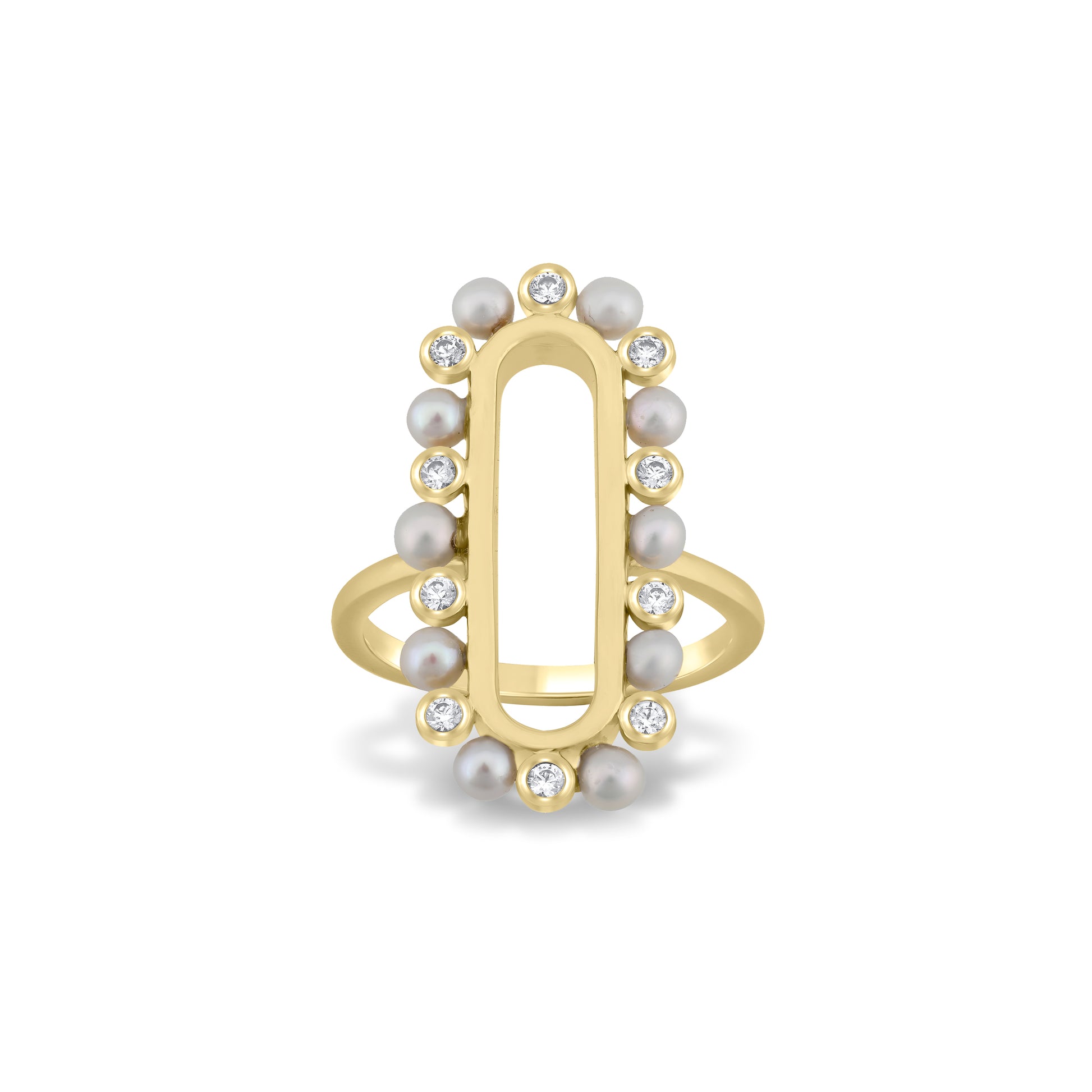 Bella Ring cyntia tomi fine jewelry diamond pearl designer's ring