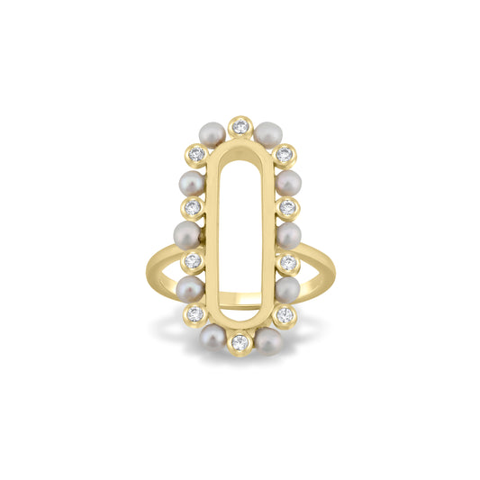 Bella Ring cyntia tomi fine jewelry diamond pearl designer's ring