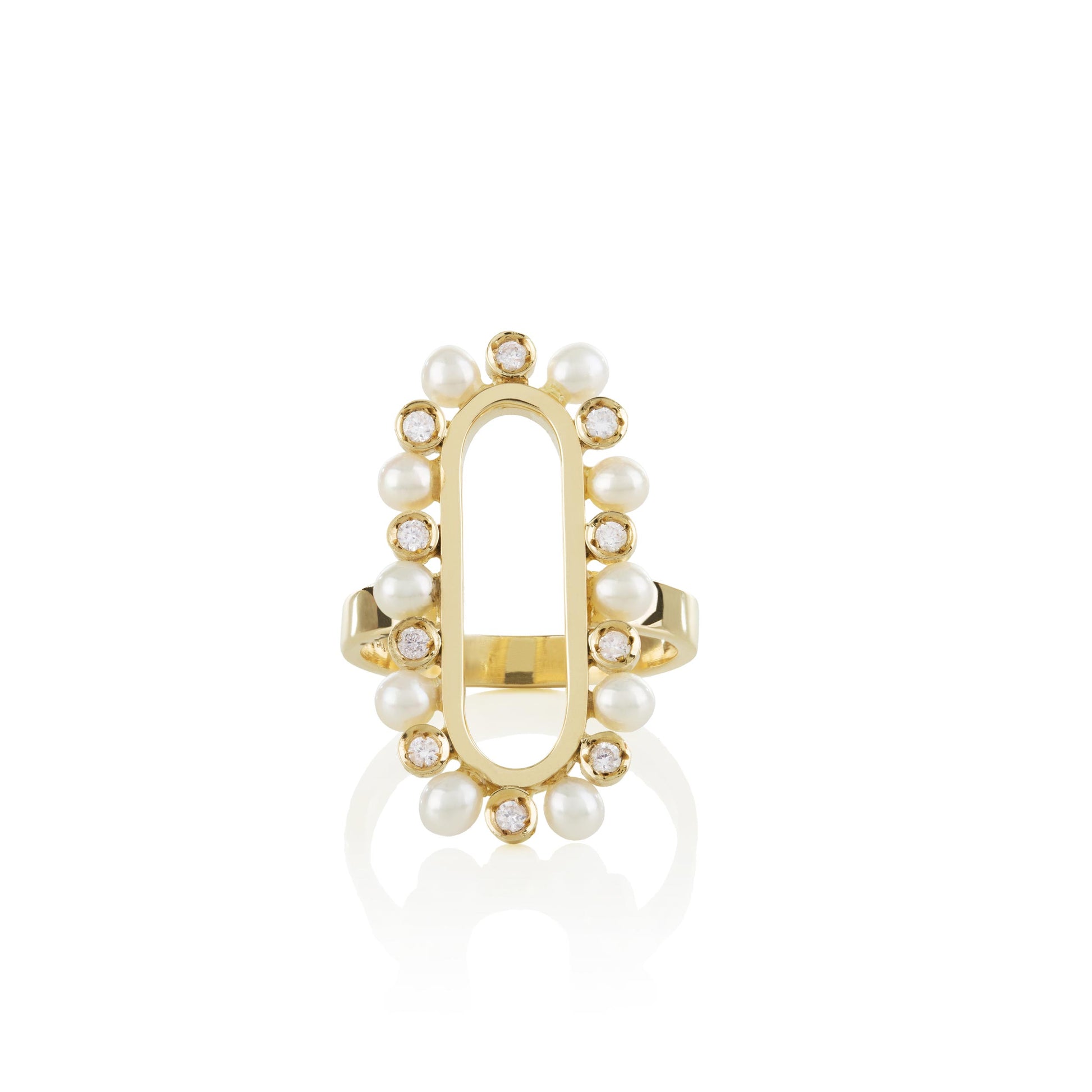 Bella Ring cyntia tomi fine jewelry diamond pearl designer's ring