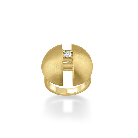 Cupula Ring cyntia tomi fine jewelry designer's yellow gold K18 ring lab-grown diamond 